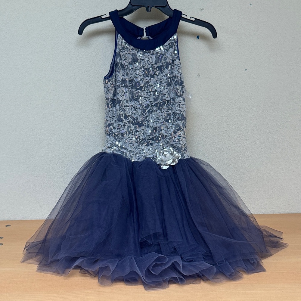 Revolution Navy and Silver Kids Dance Costume